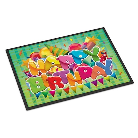 Carolines Treasures Happy Birthday Indoor or Outdoor Mat, 24 x 36 in. CA79169